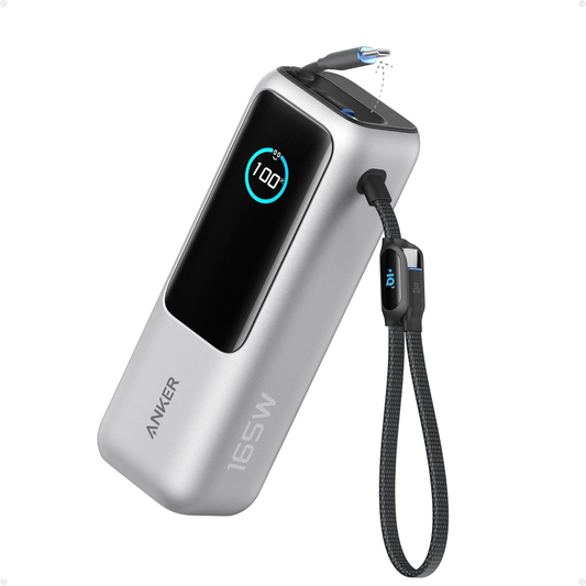 25,000mAh Laptop Power Bank, 165W Portable Charger with 3 USB-C Ports (100W Max Each), Built-in Retractable Cables, Flight-Approved Fast Charging for Laptop, Phone & USB-C Devices