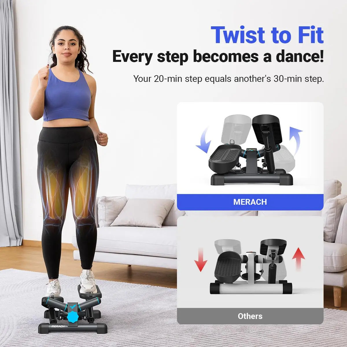 Quiet Mini Exercise Stepper 330LBS, Compact Portable Home Cardio Trainer | Summervibes