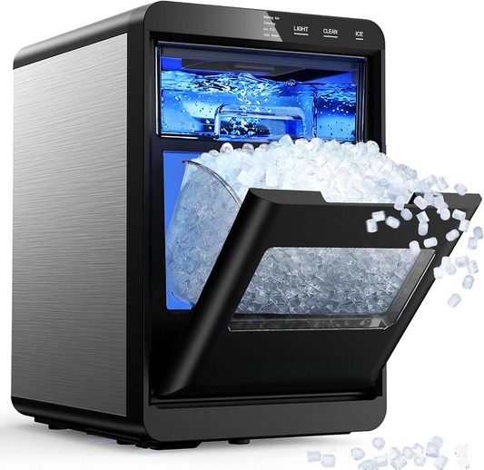 Countertop Nugget Ice Maker 40lbs/24H, Self-Cleaning Pebble Ice Machine for Home & Office