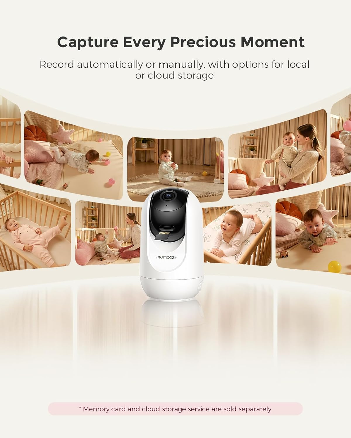 5" 1080P Baby Monitor with Camera, Cry Detection, Night Vision, Two-Way Audio & Long Battery Life