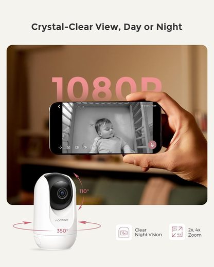 5" 1080P Baby Monitor with Camera, Cry Detection, Night Vision, Two-Way Audio & Long Battery Life