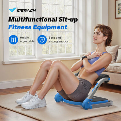 3-Gear Roll-Up Ab Crunch Equipment, Space Saving Home Abdominal Workout Trainer