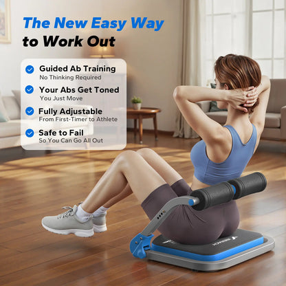 3-Gear Roll-Up Ab Crunch Equipment, Space Saving Home Abdominal Workout Trainer