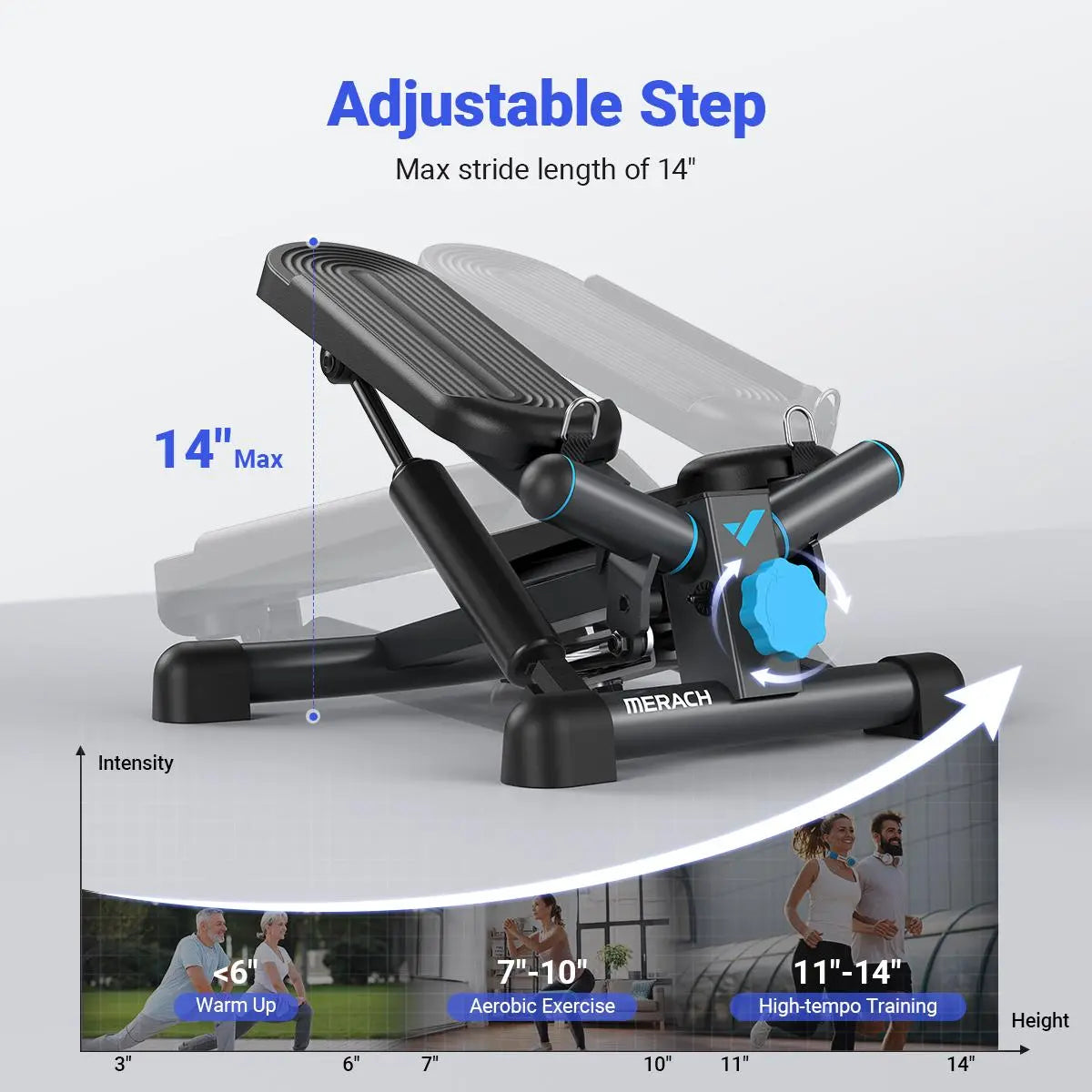 Quiet Mini Exercise Stepper 330LBS, Compact Portable Home Cardio Trainer | Summervibes