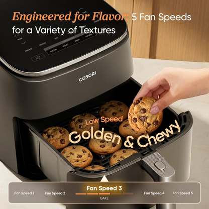 6 Qt Turbo Air Fryer, 9-in-1 Electric Air Fryer with PFAS-Free Ceramic Coating, Precise Heating, Air Fry, Roast, Bake, Broil, Dry, Reheat & Keep Warm