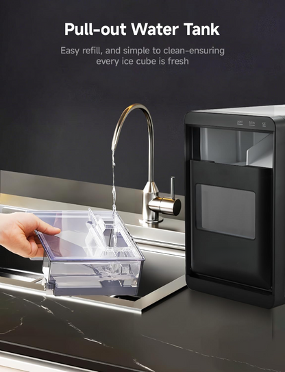 Countertop Nugget Ice Maker 40lbs/24H, Self-Cleaning Pebble Ice Machine for Home & Office
